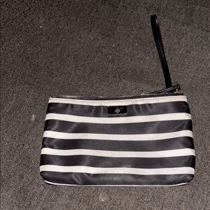 Kate Spade Black and White Striped Wristlet